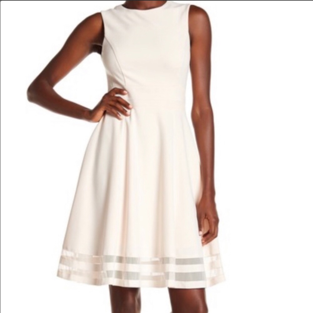 Calvin Klein White Fit & Flare Dress